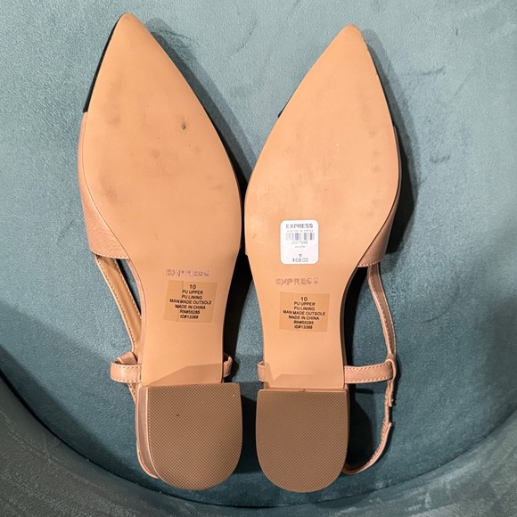 Express Women's Beige and Black Slingback Heels - Picture 3 of 3